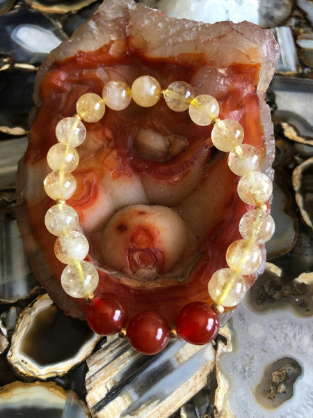 Citrine and Carnelian bracelet